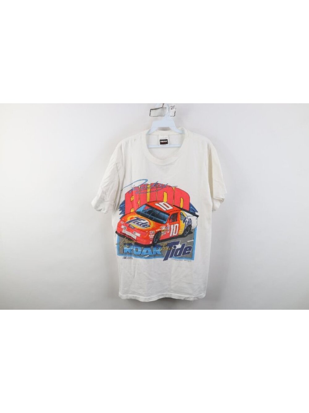 Vintage 90s NASCAR Mens Medium Ricky Rudd Tide Racing Short Sleeve T-Shirt White